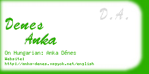 denes anka business card