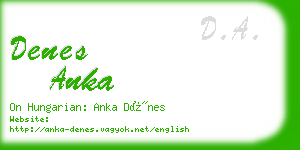 denes anka business card